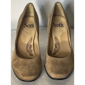 Sofft Women's Suede Leather Pumps Camel Tan Heels Size 6M Style 1022520